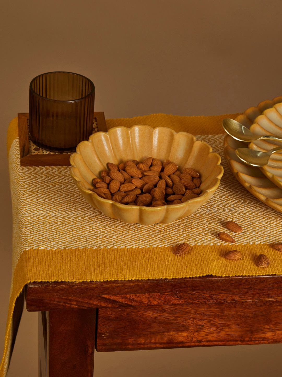 

Fabindia Cerise Yellow Textured Ceramic Serving Bowl