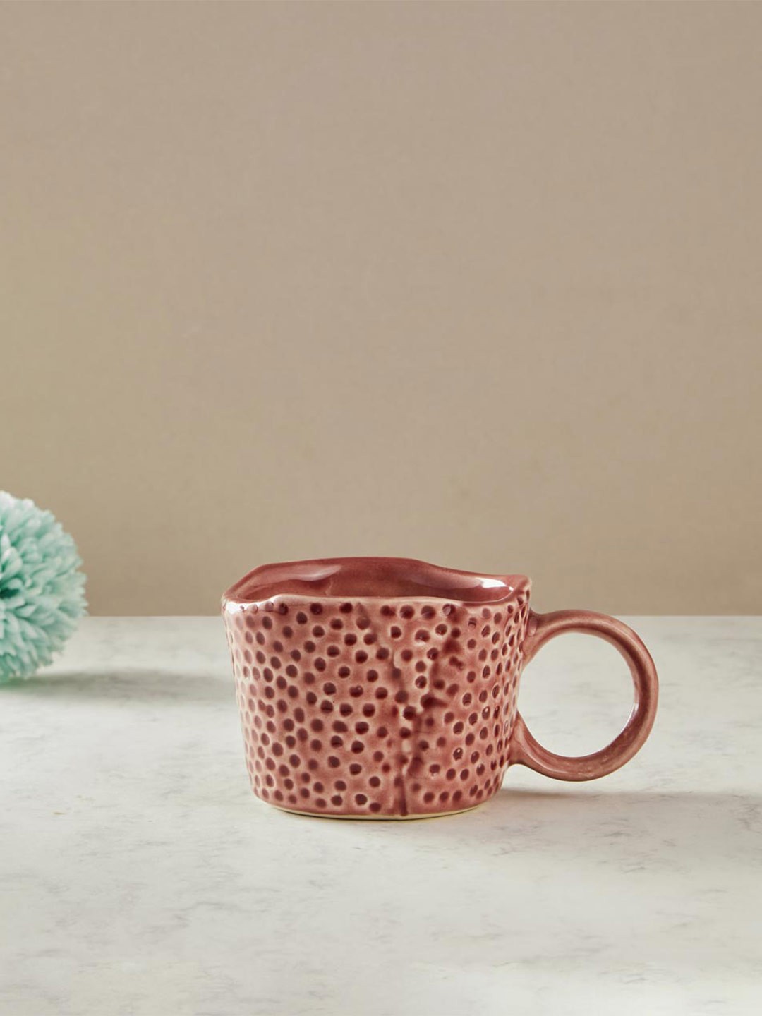 

Fabindia Rasoi Red Textured Ceramic Glossy Coffee Mug 180 ml