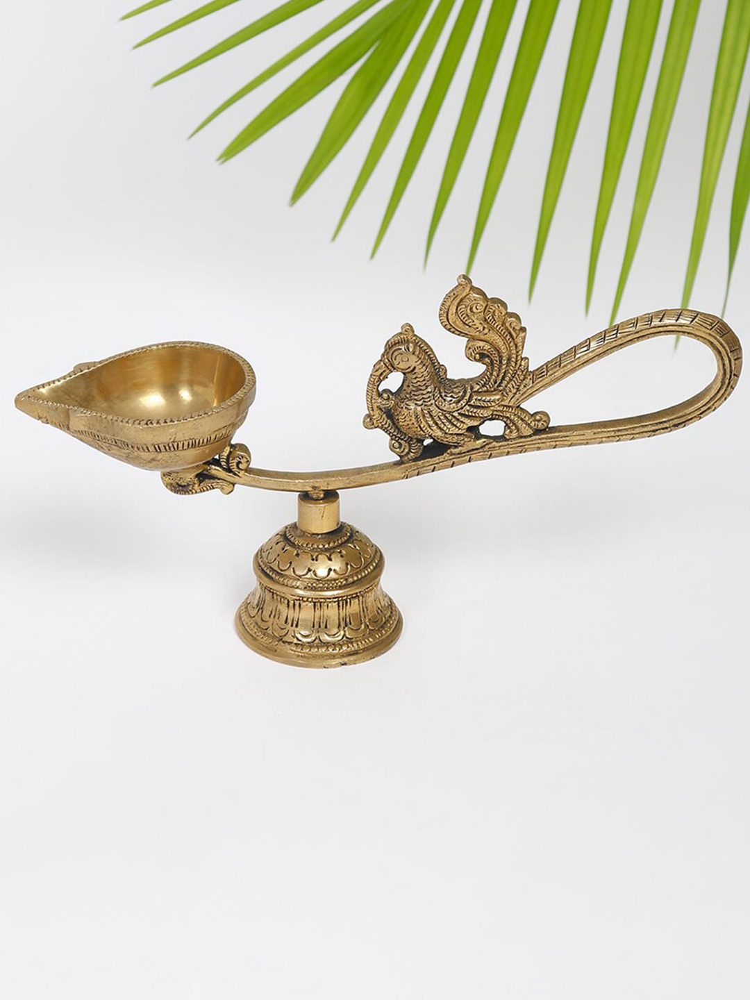 

Fabindia Mehnoor Textured Diya With Bell, Gold