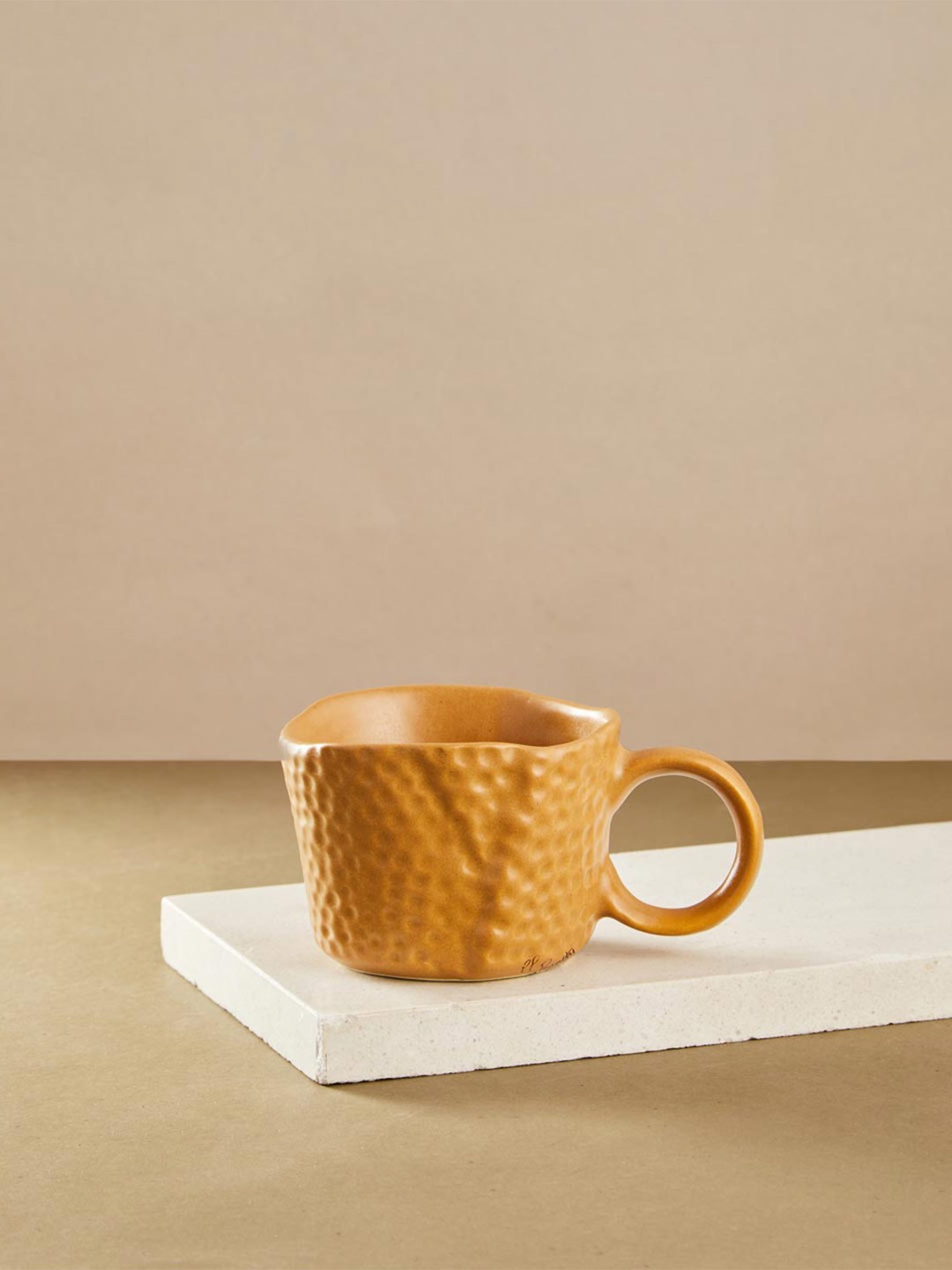 

Fabindia Ochre Rasoi Brown Textured Ceramic Glossy Coffee Mug 180 ml