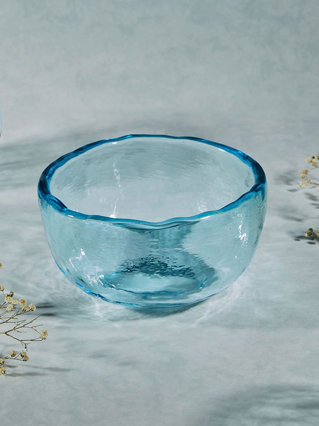 

Fabindia Pardarshee Blue Textured Serving Bowl