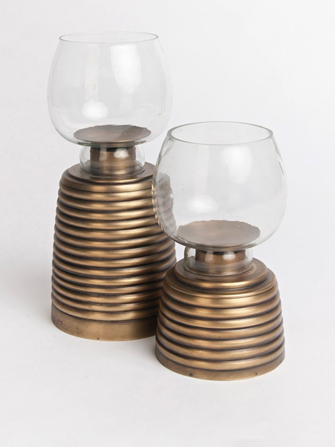 

Fabindia Trigun Textured T-Lite Candle Holder, Gold