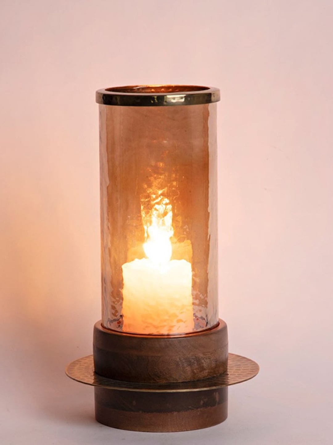 

Fabindia Rajasee Brown Hurricane Candle Holder