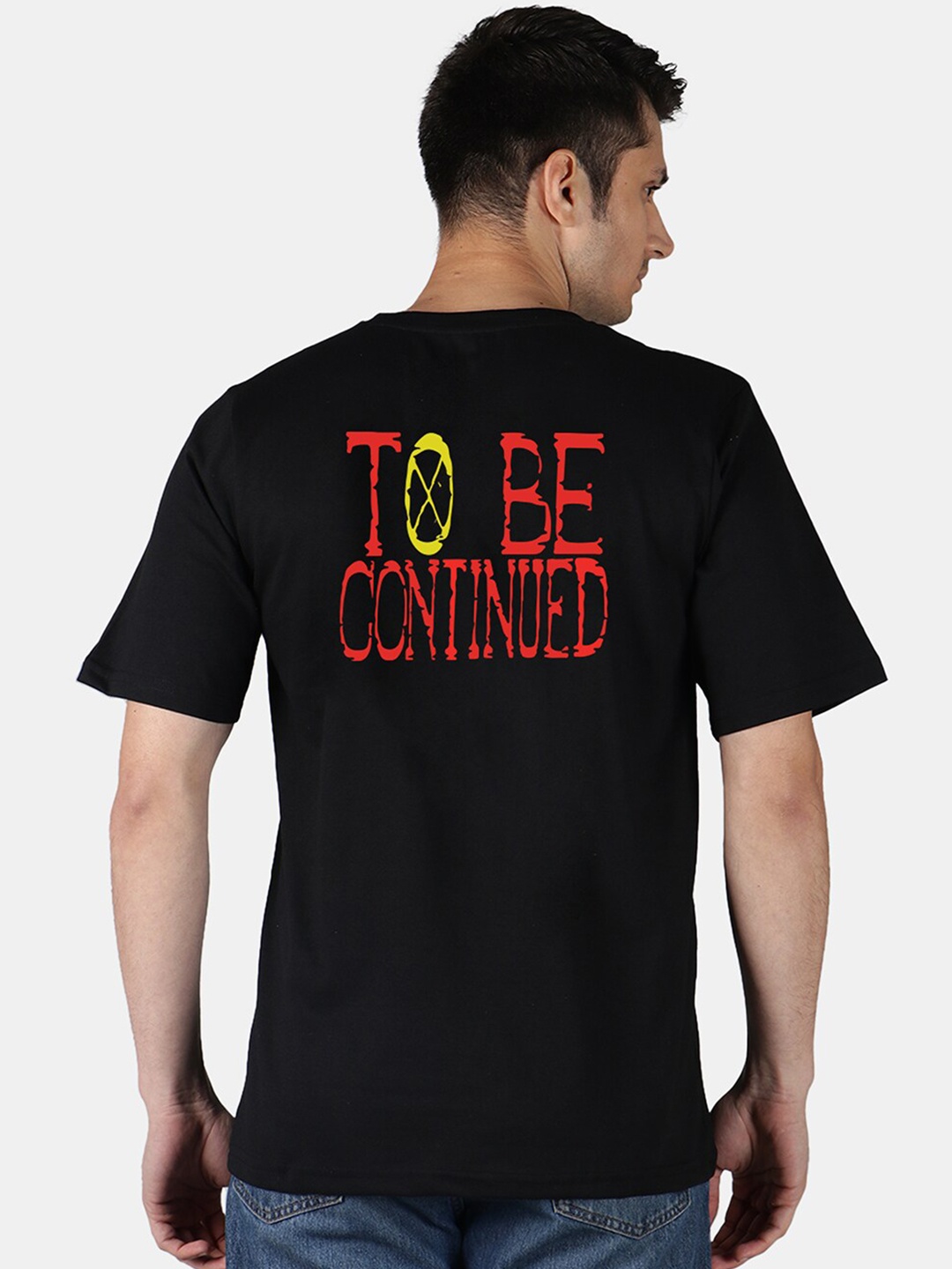 

Mad Over Print Men Black Typography Printed Applique T-shirt