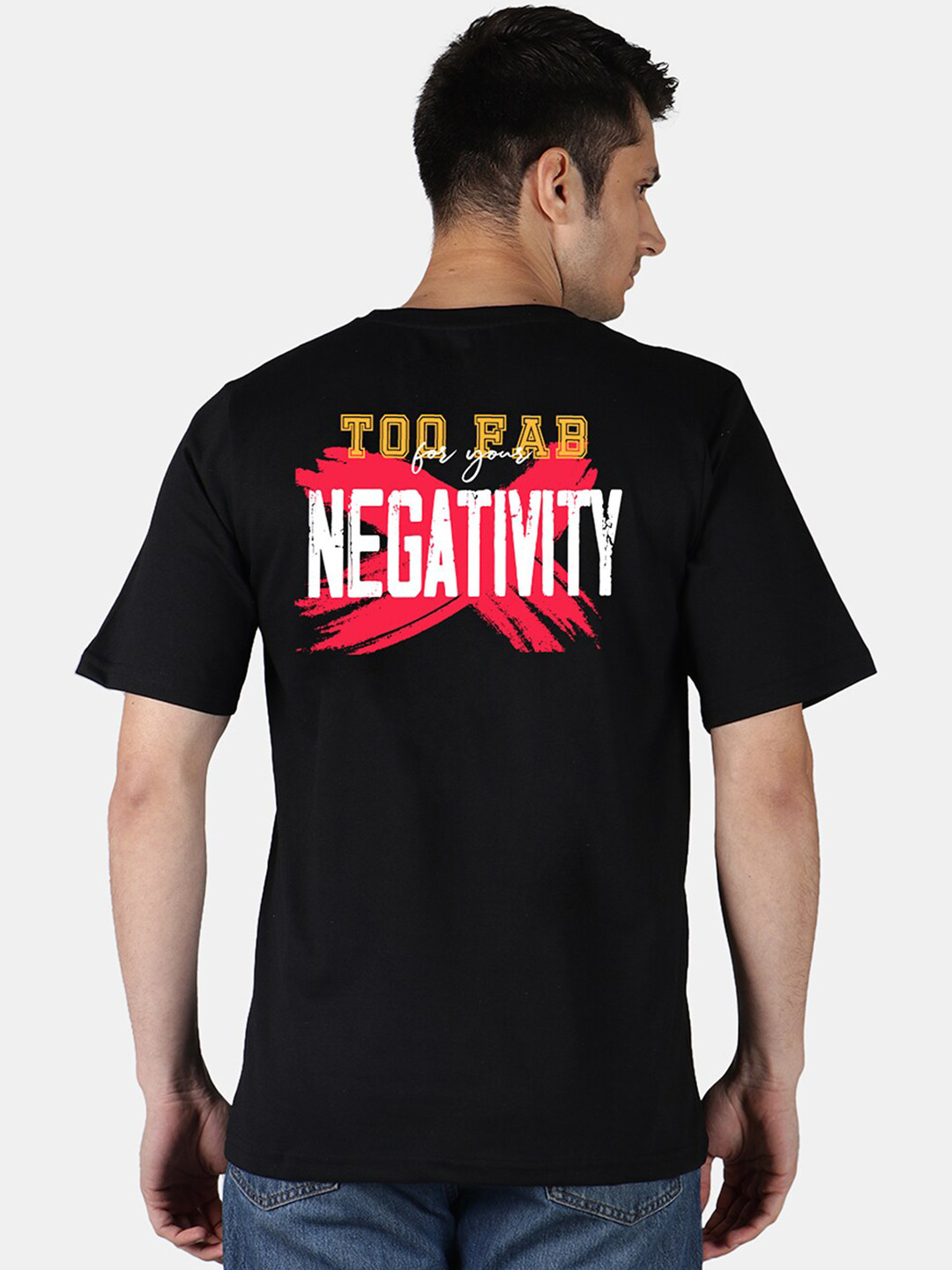 

Mad Over Print Men Black Applique T-shirt