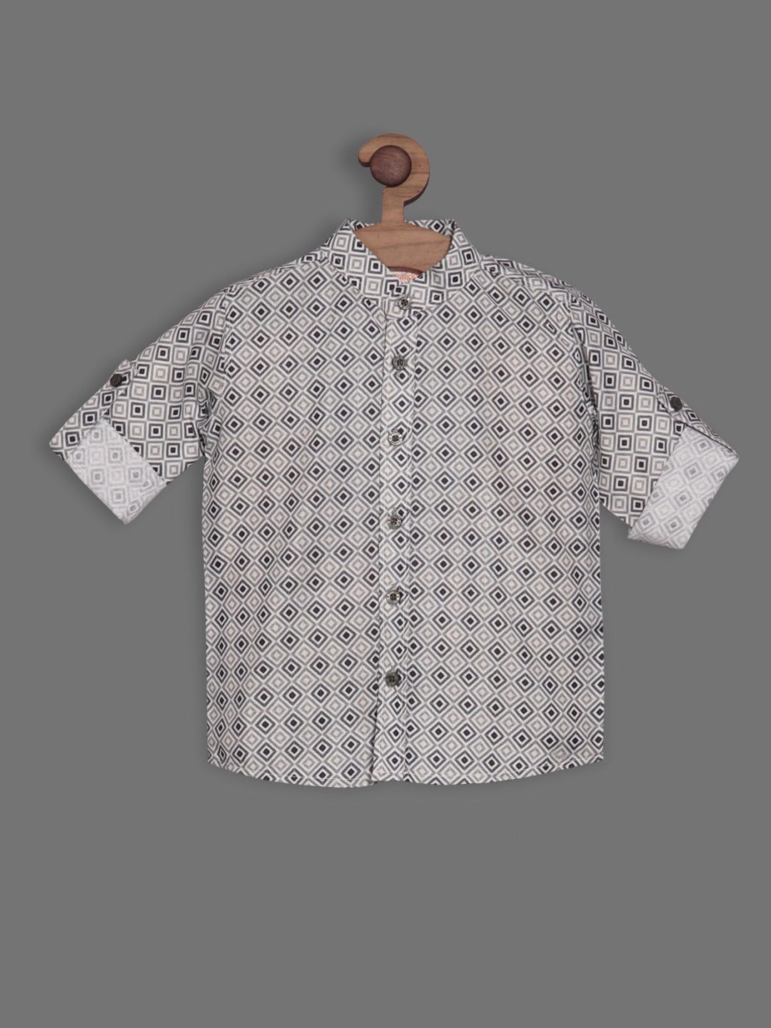 

RIKIDOOS Boys Printed Casual Cotton Shirt, Black