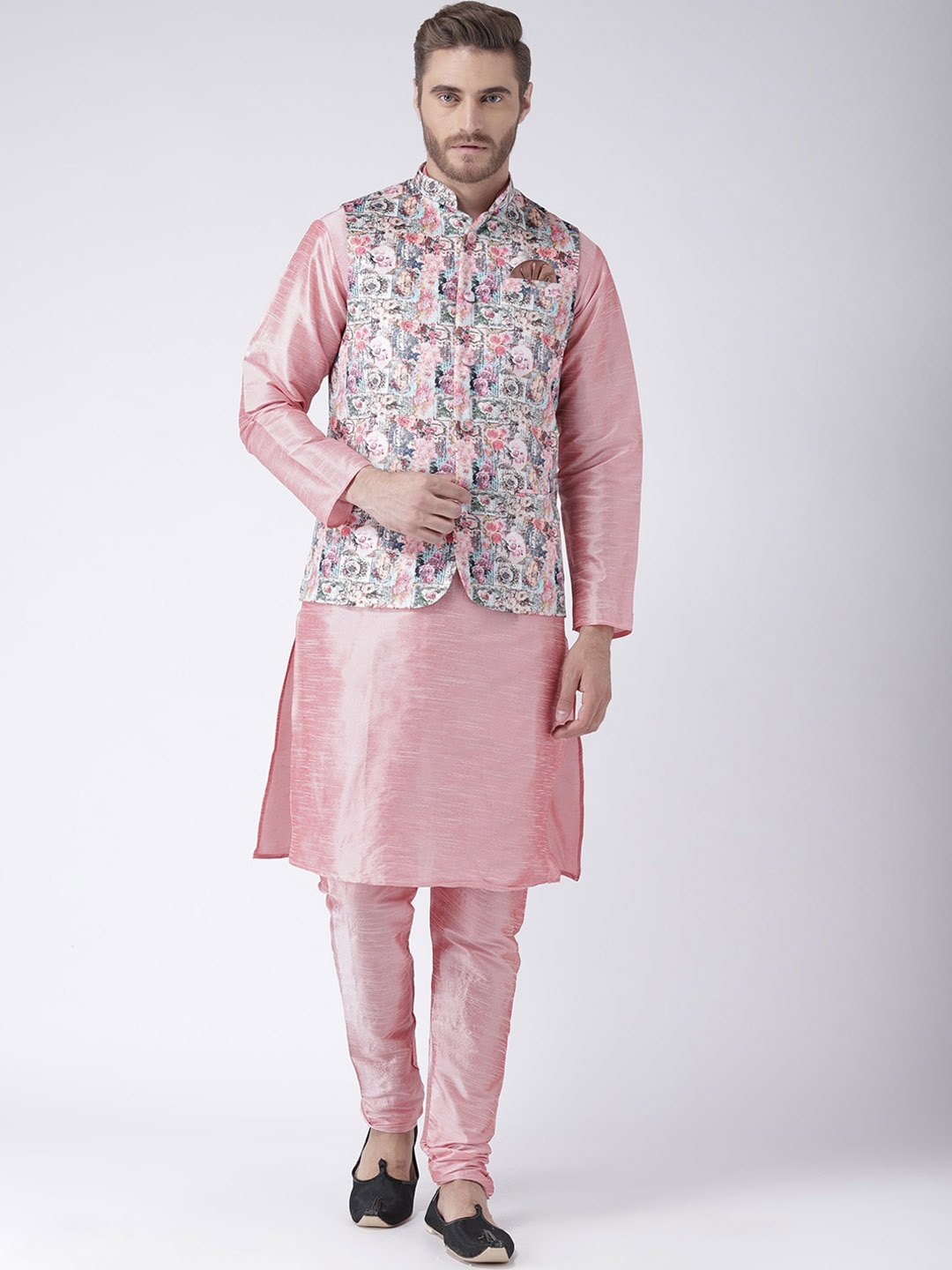 

hangup trend Men Ethnic Motifs Kurta with Pyjama, Pink