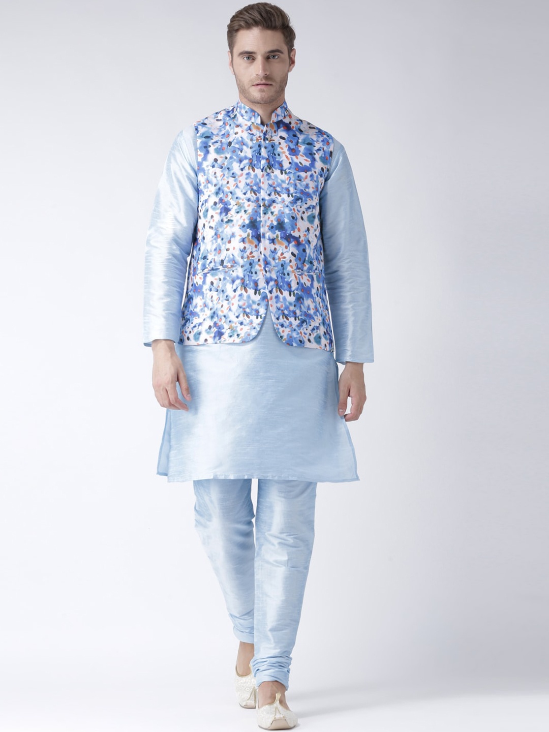 

hangup trend Men Kurta with Churidar & Nehru Jacket, Blue