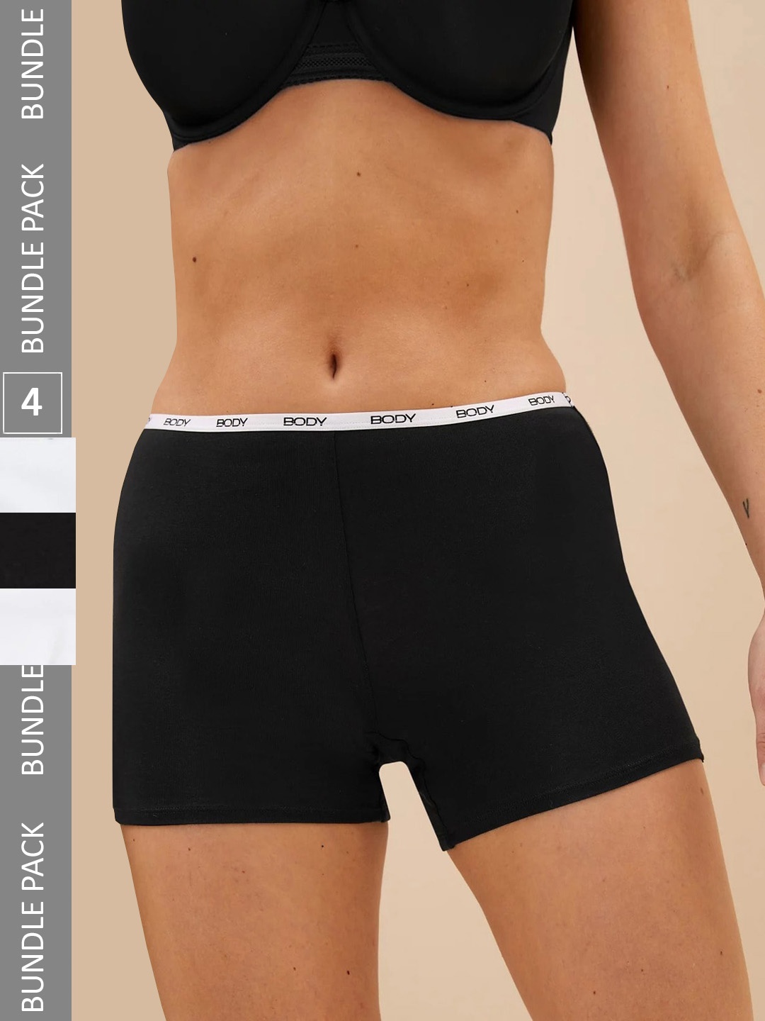 

Marks & Spencer Women Pack of 4 Boy Shorts Briefs, Black