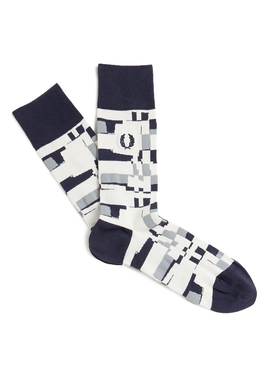 

Fred Perry Men Quirky Patterned Calf Length Socks, Cream