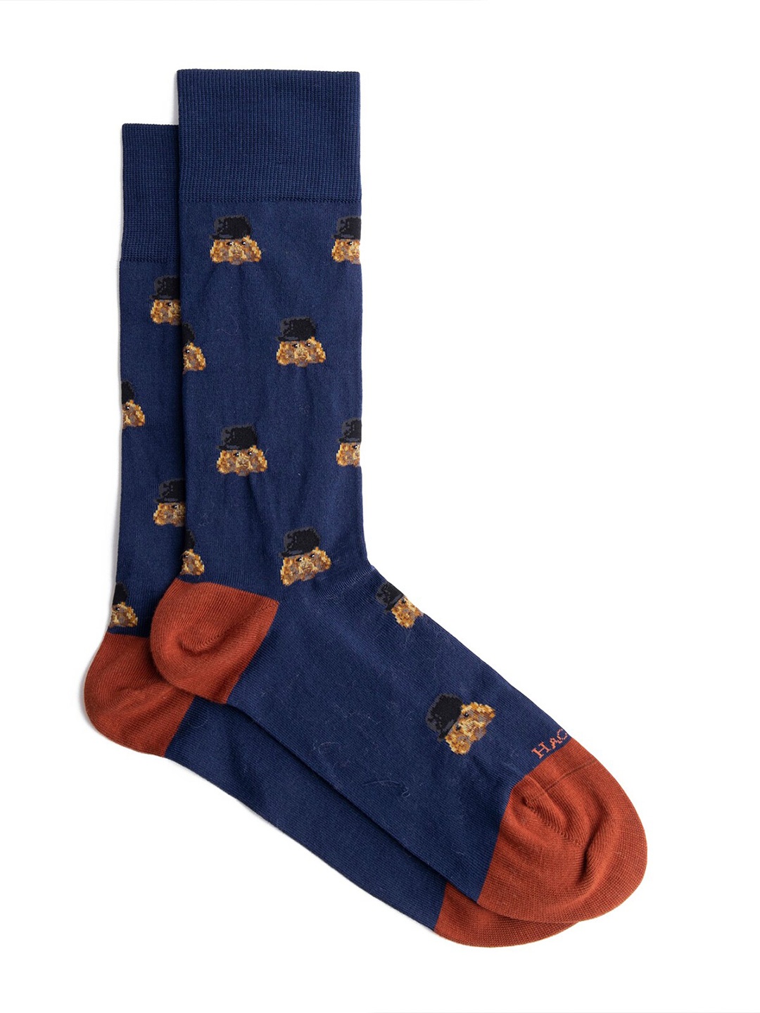 

HACKETT LONDON Men Patterned Cotton Calf-Length Socks, Navy blue