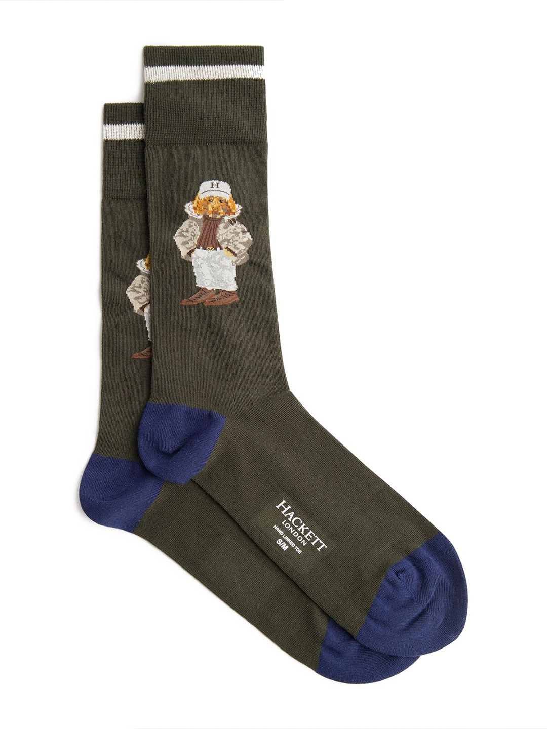 

HACKETT LONDON Men Patterned Cotton Calf-Length Socks, Olive