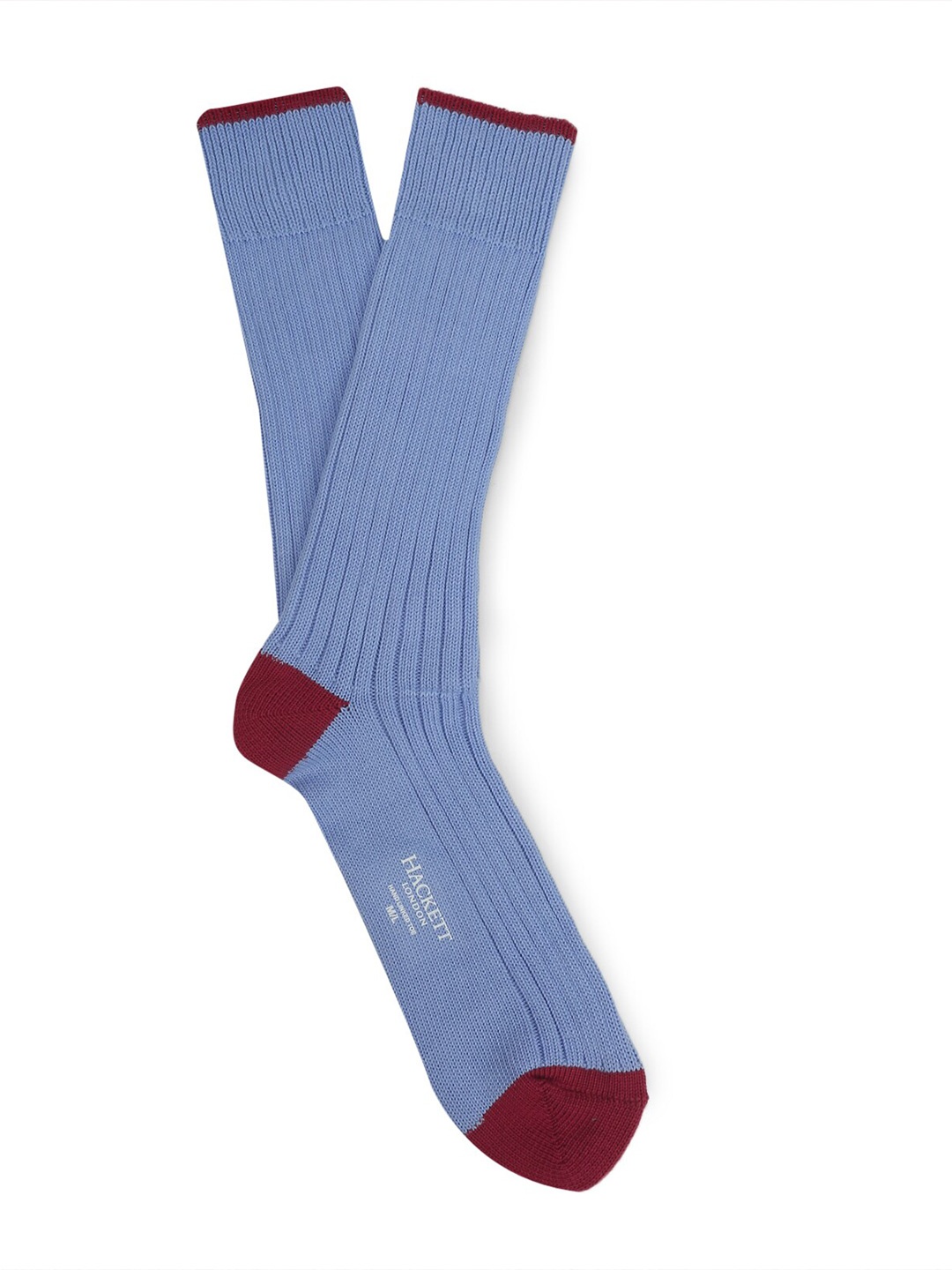 

HACKETT LONDON Men Patterned Calf-Length Cotton Socks, Blue
