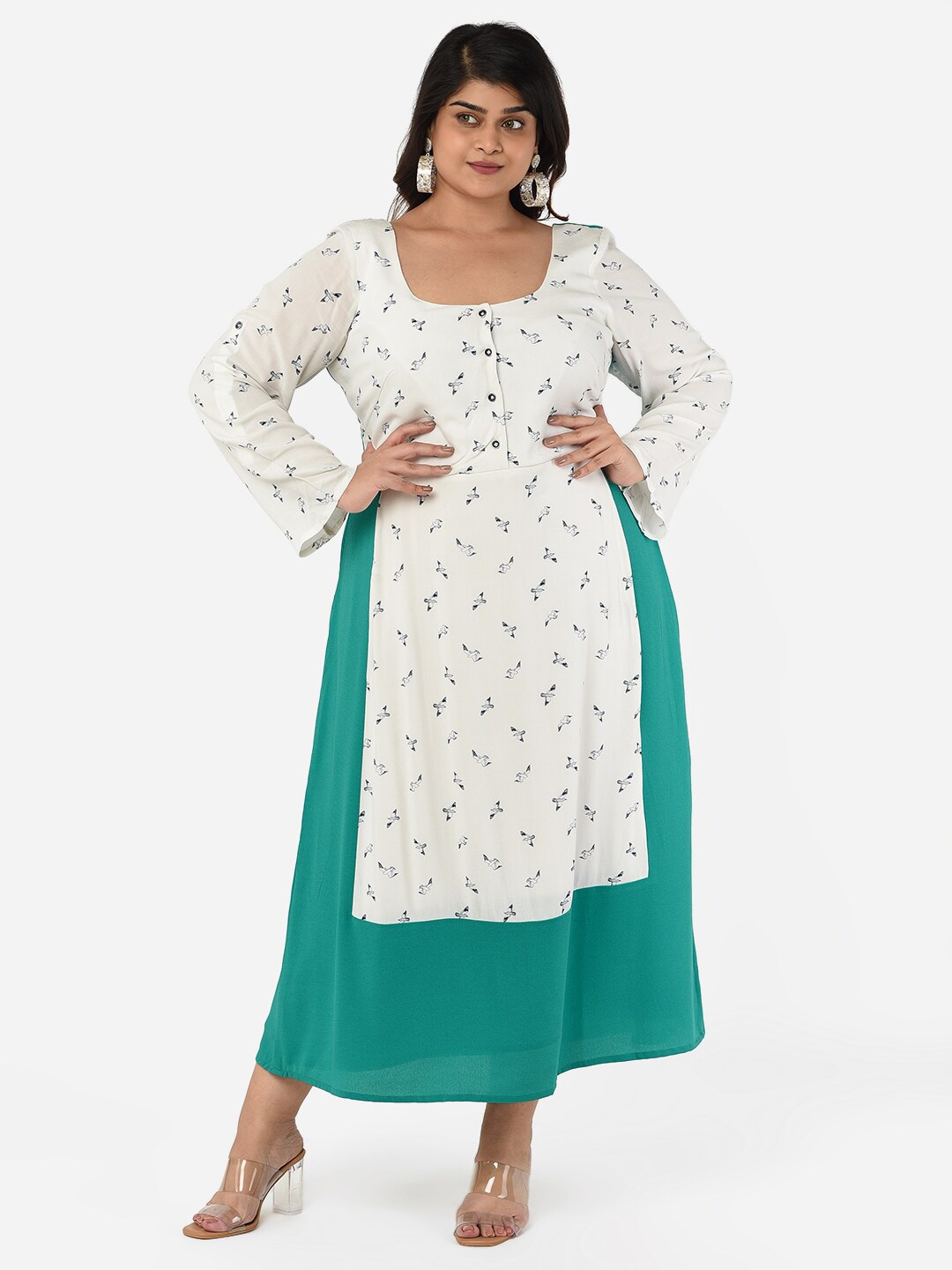 

Curvy Clan Plus Size Crepe A-Line Maxi Dress, White