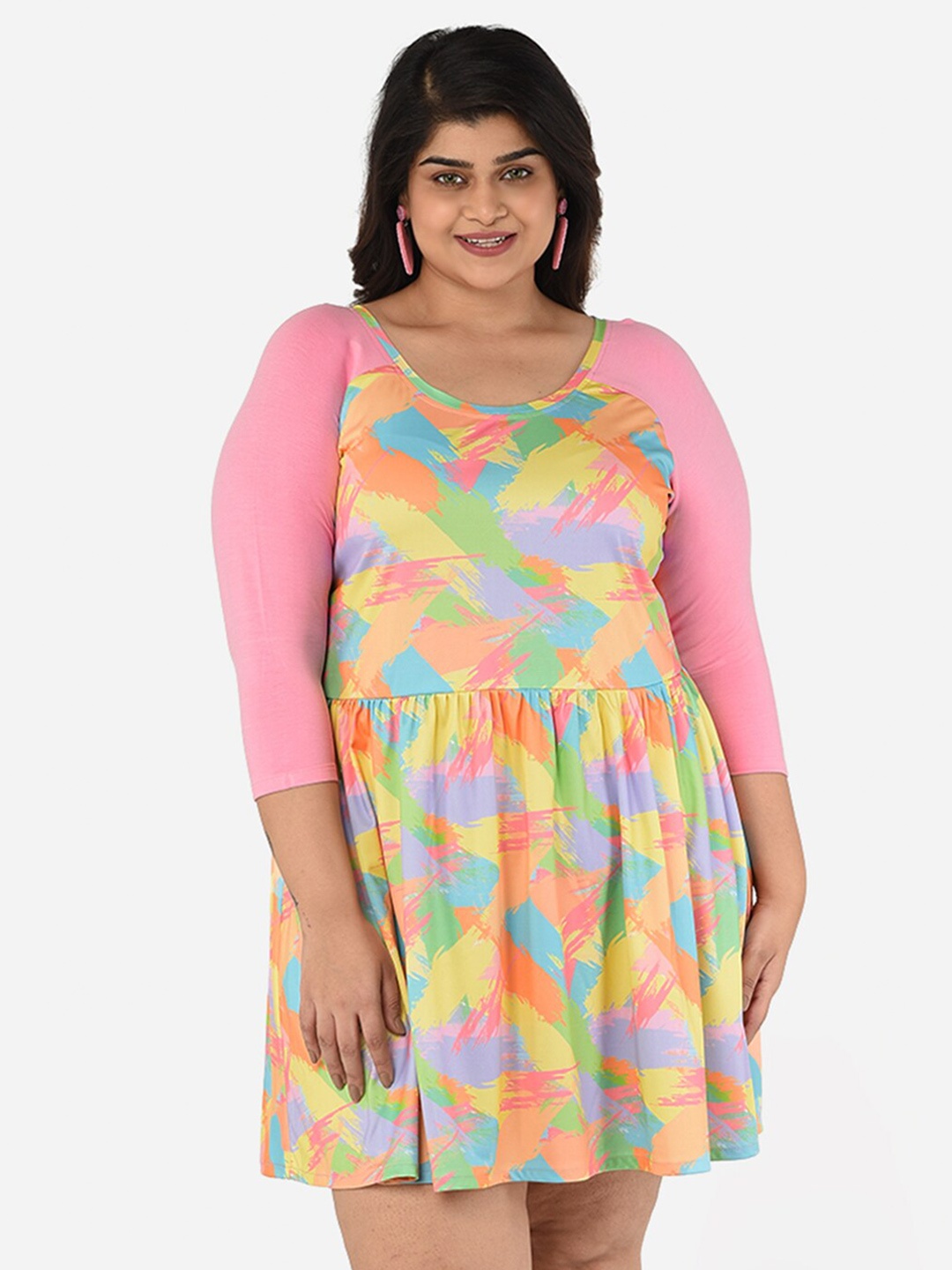 

Curvy Clan Raglan Sleeve Scuba Dress, Yellow