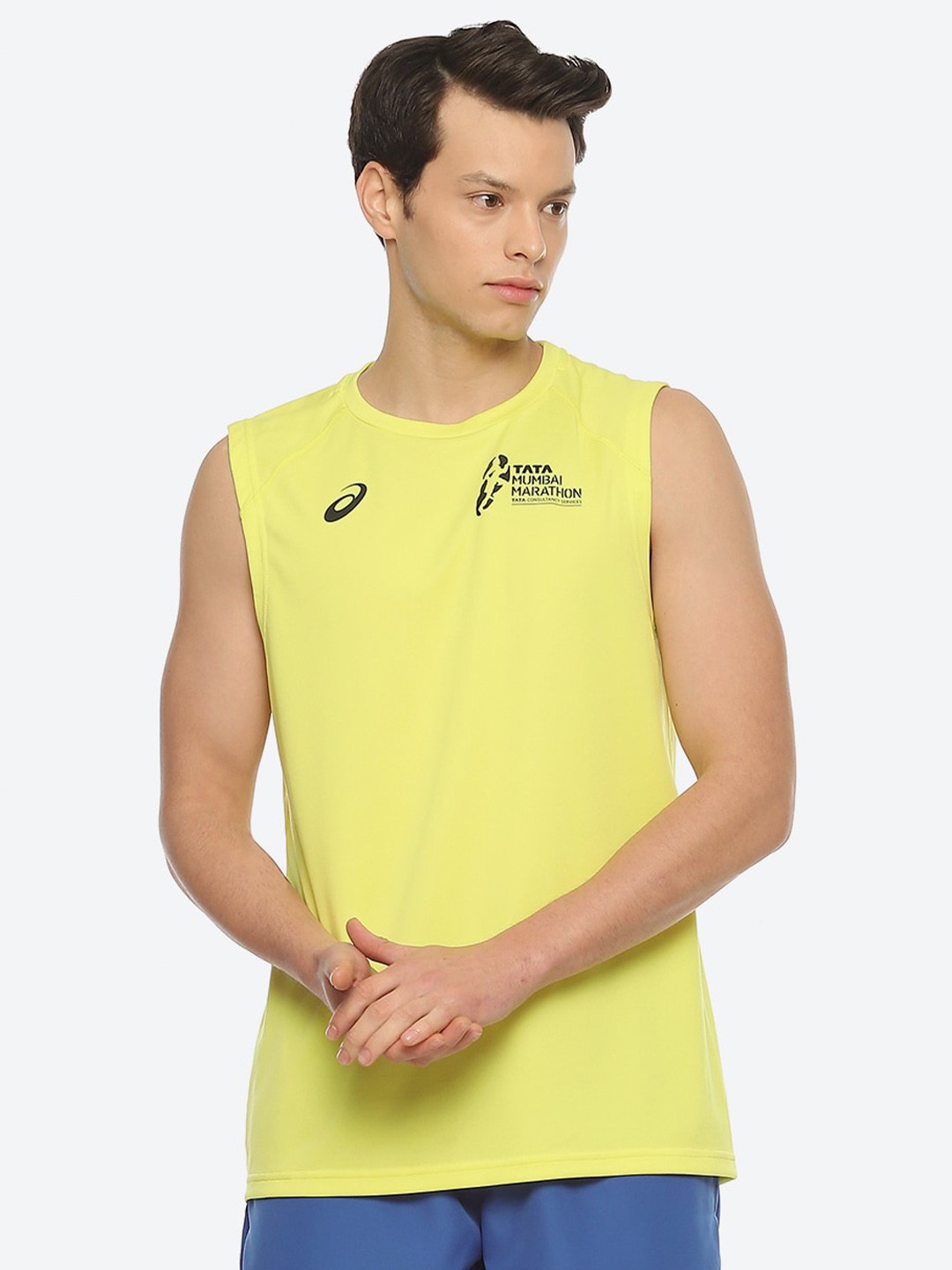 

ASICS Men Round Neck Gym T-shirt TMM 2023 SM, Yellow
