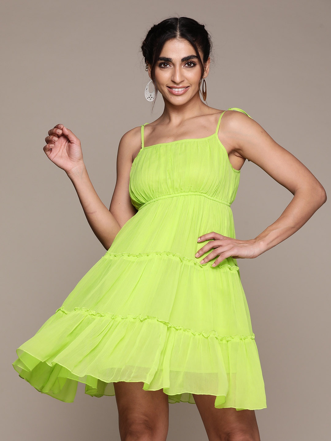 

Label Ritu Kumar Chiffon Empire Dress, Green