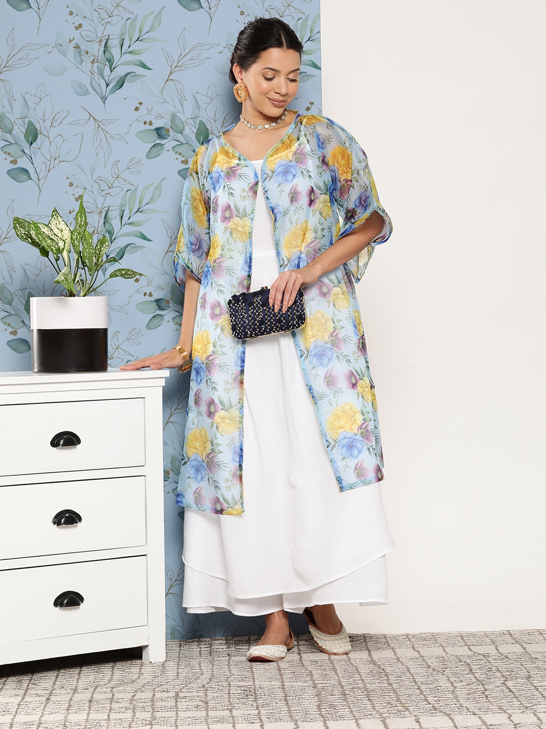 

InWeave Women Kurta With Palazzos & Jacket, White