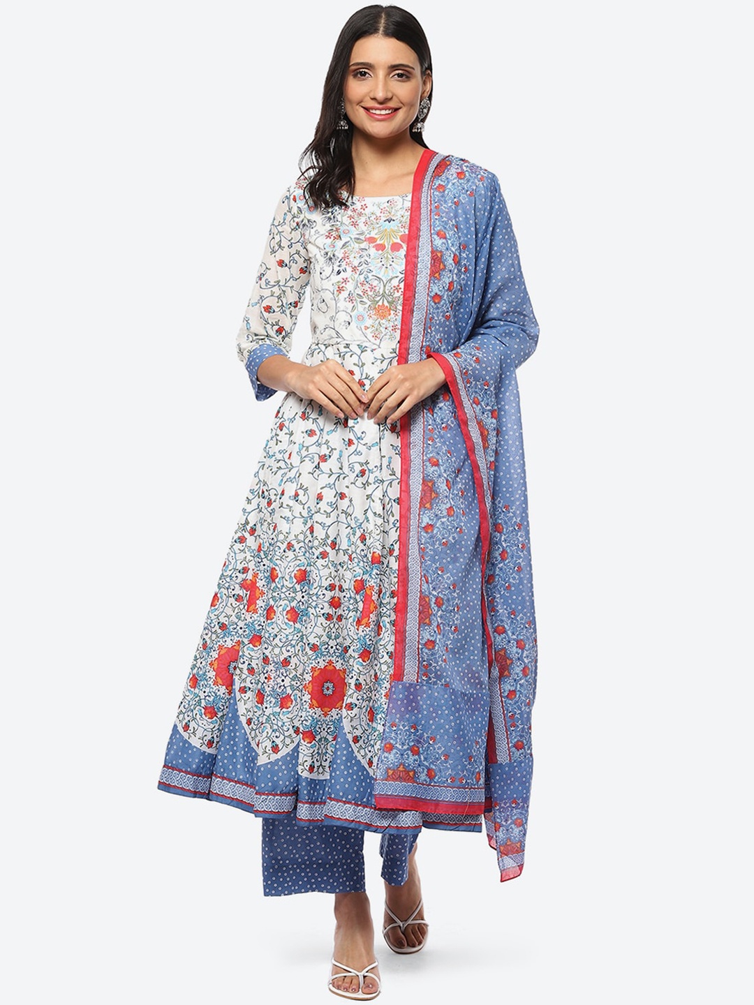 

Biba Women Kurta & Palazzos With Dupatta, White