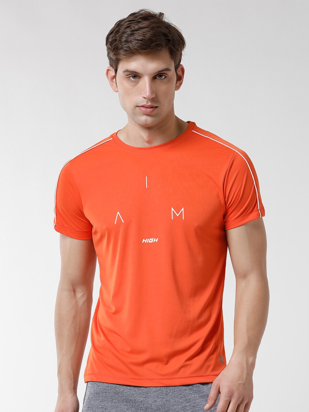 

WROGN Men Typography Printed Round Neck Pure Cotton T-shirt, Orange