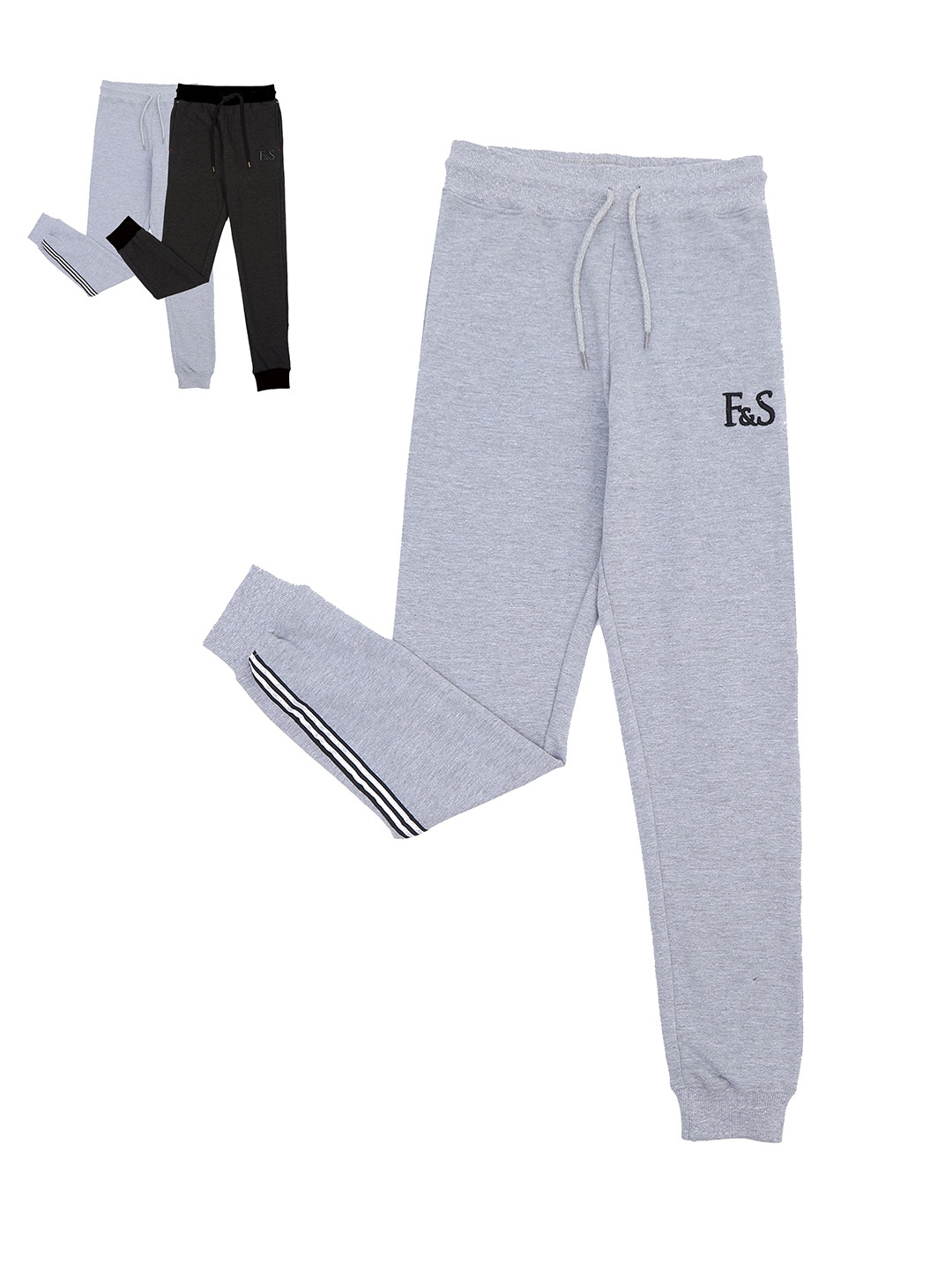 

F&S Boys Pack of 2 Cotton Joggers, Black