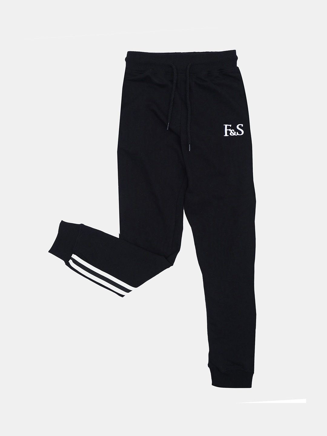 

F&S Boys Solid Pure Cotton Regular Fit Joggers, Black