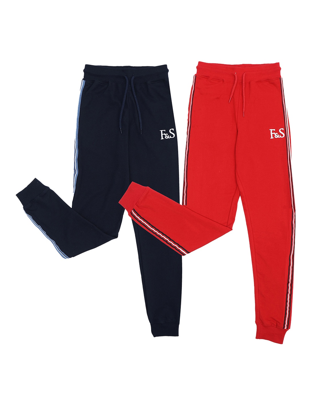 

F&S Boys Pack of 2 Cotton Joggers, Red