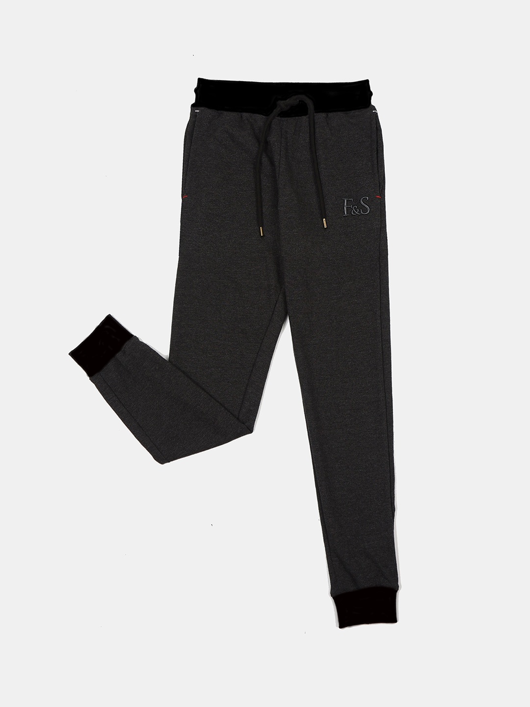 

F&S Boys Mid-Rise Regular Fit Joggers, Black
