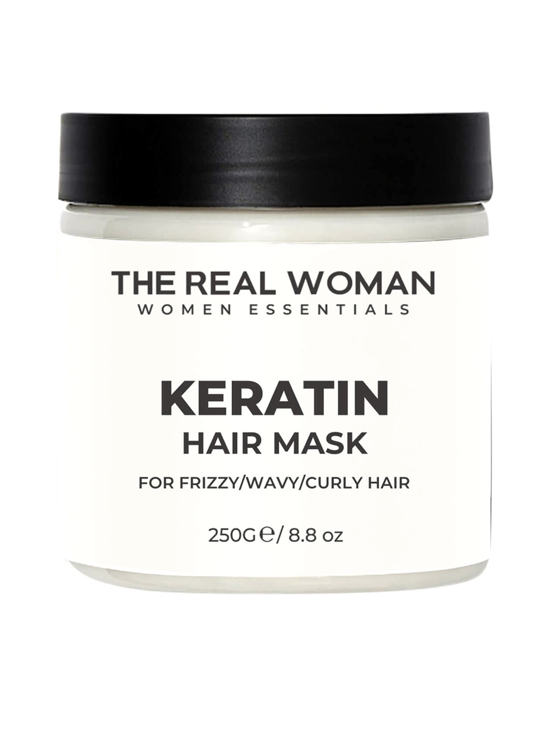 

THE REAL WOMAN Keratin Hair Mask for Frizzy+Wavy+Curly Hair - 200 gm, White