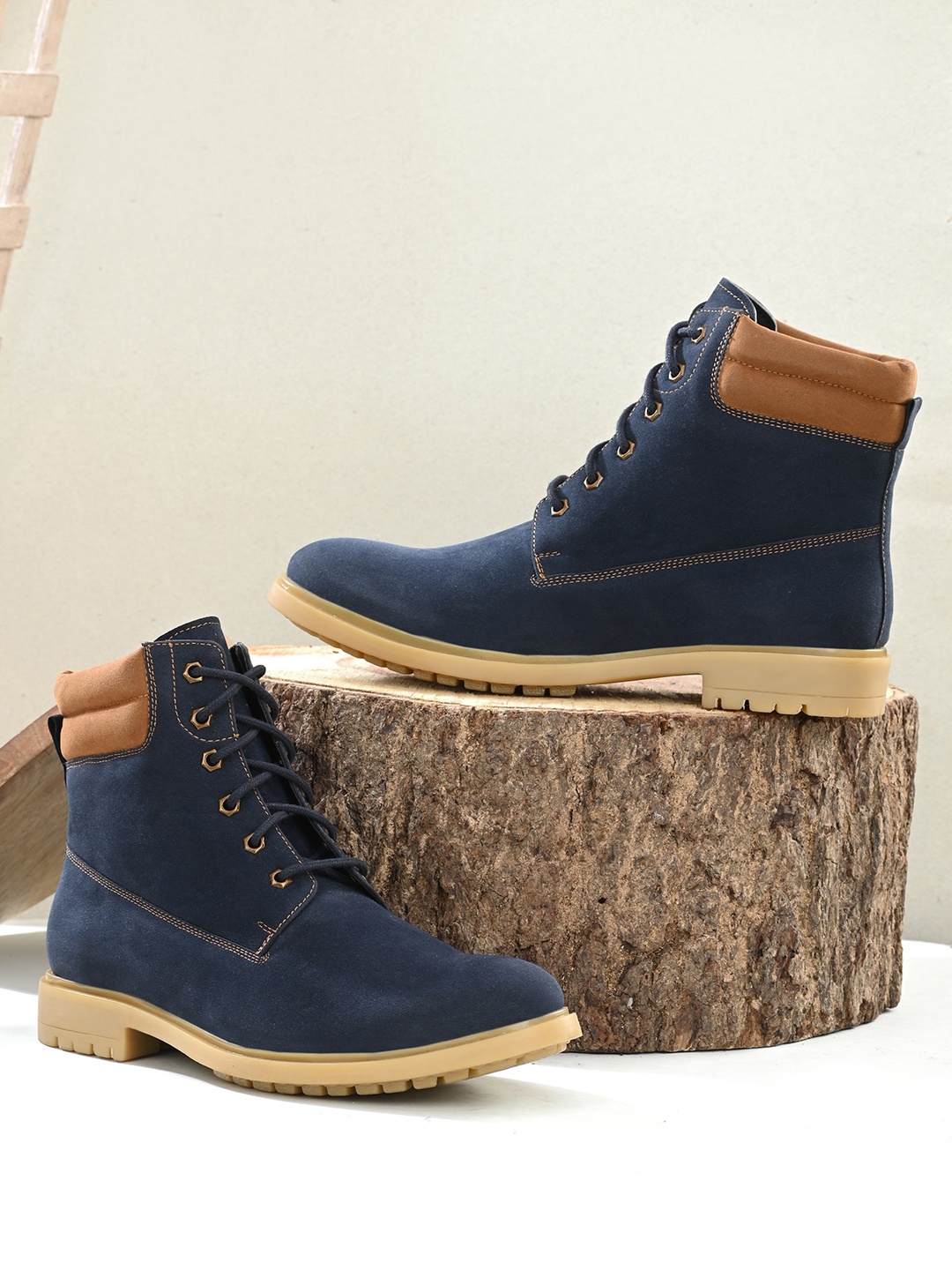 

San Frissco Men Leather High-top Regular Boots, Blue