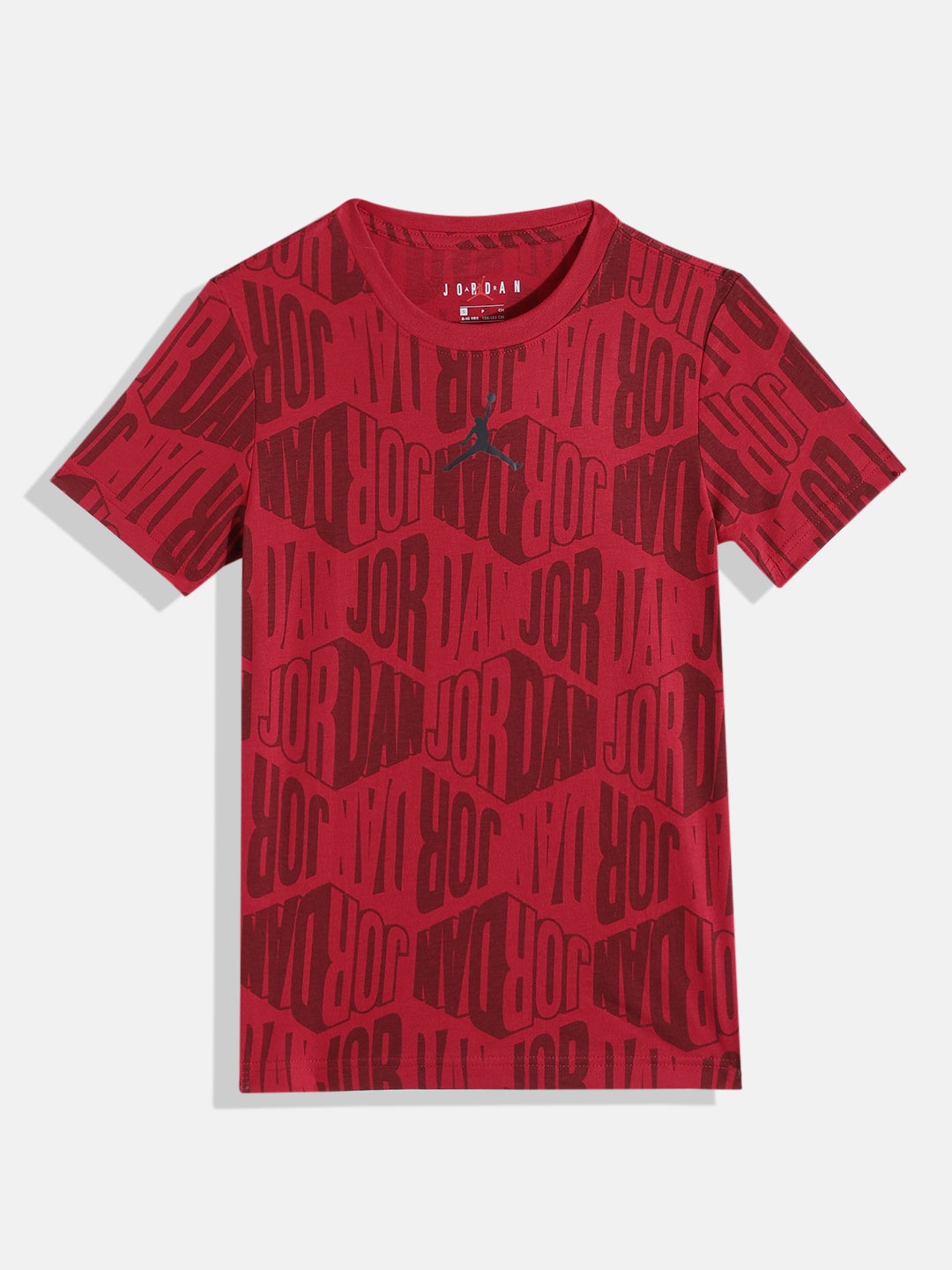 

Jordan Boys JDB J Diamond AOP SS TEE Typography Printed T-shirt, Red