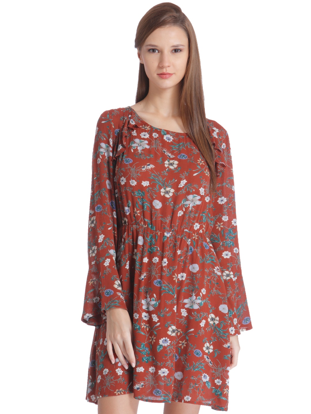 

ONLY Women Brown Printed A-Line Dress