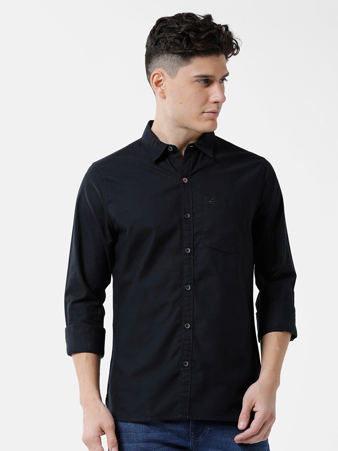 

WROGN Men Slim Fit Casual Shirt, Black