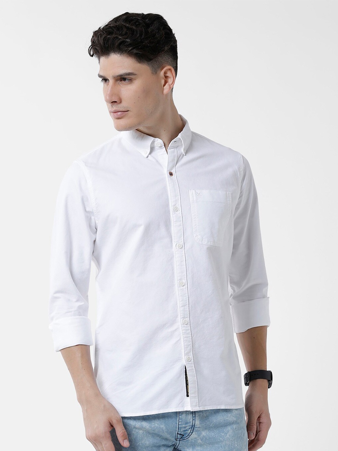 

WROGN Men Slim Fit Casual Pure Cotton Shirt, White