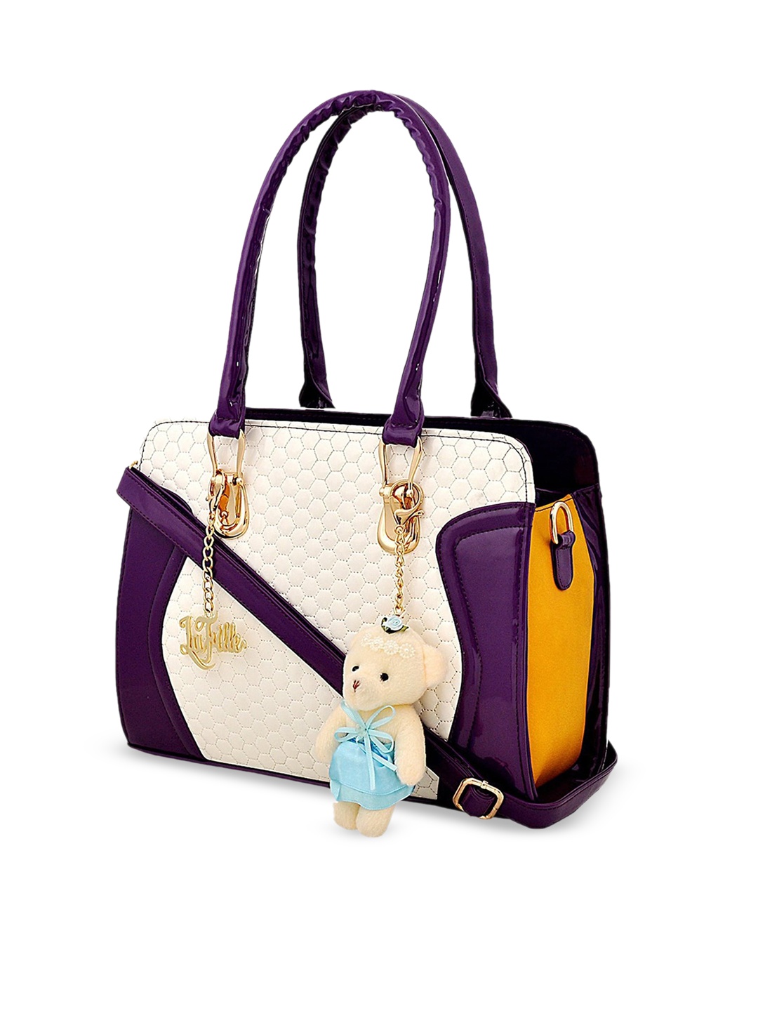 

LaFille Colourblocked Structured Shoulder Bag, Purple