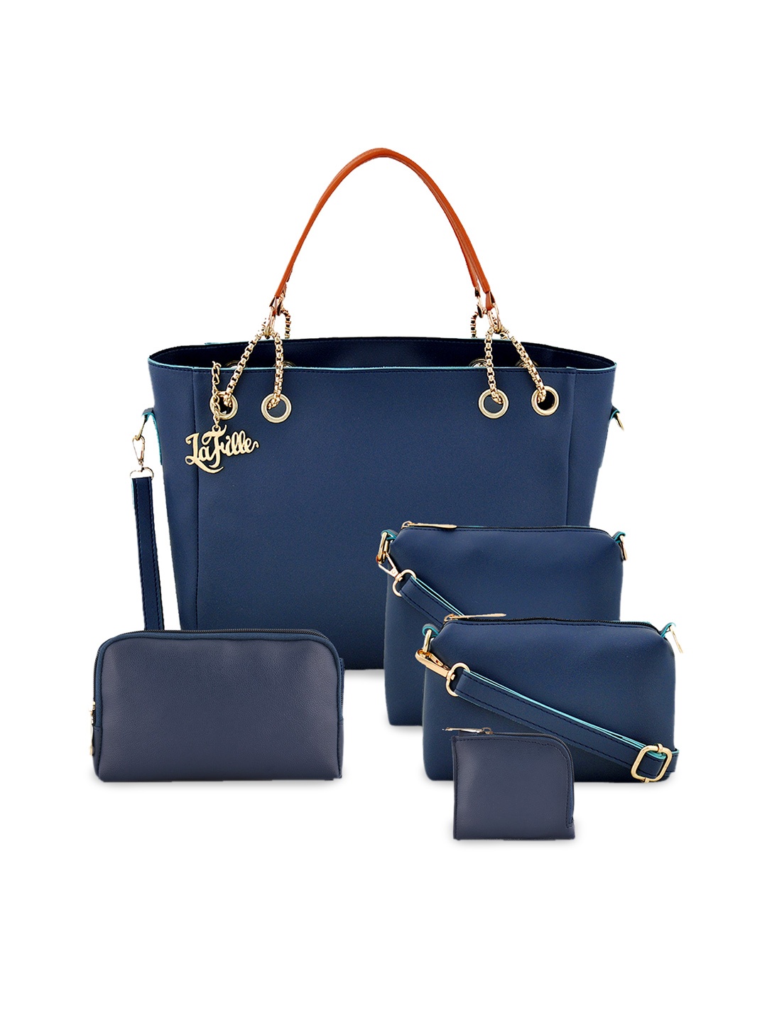

LaFille PU Oversized Structured Tote Bag, Blue