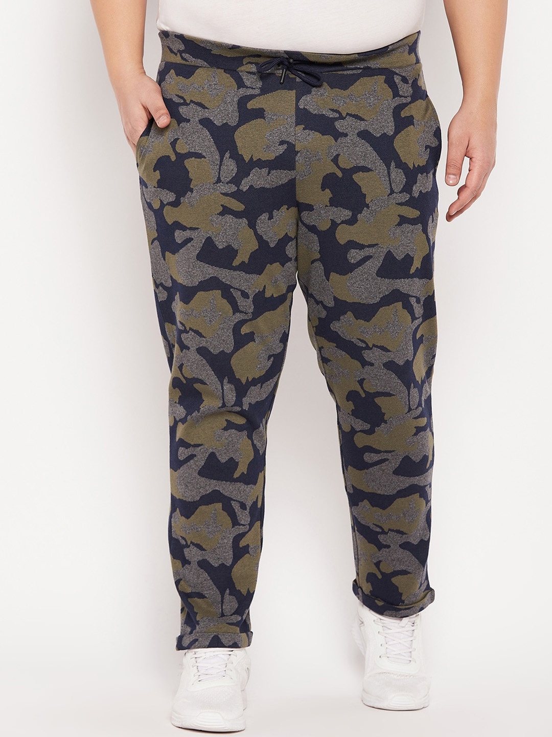 

AUSTIVO Men Plus Size Printed Cotton Track Pant, Blue