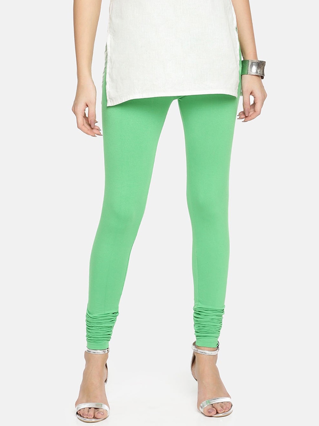 

TWIN BIRDS Women Churidar-Length Leggings, Green