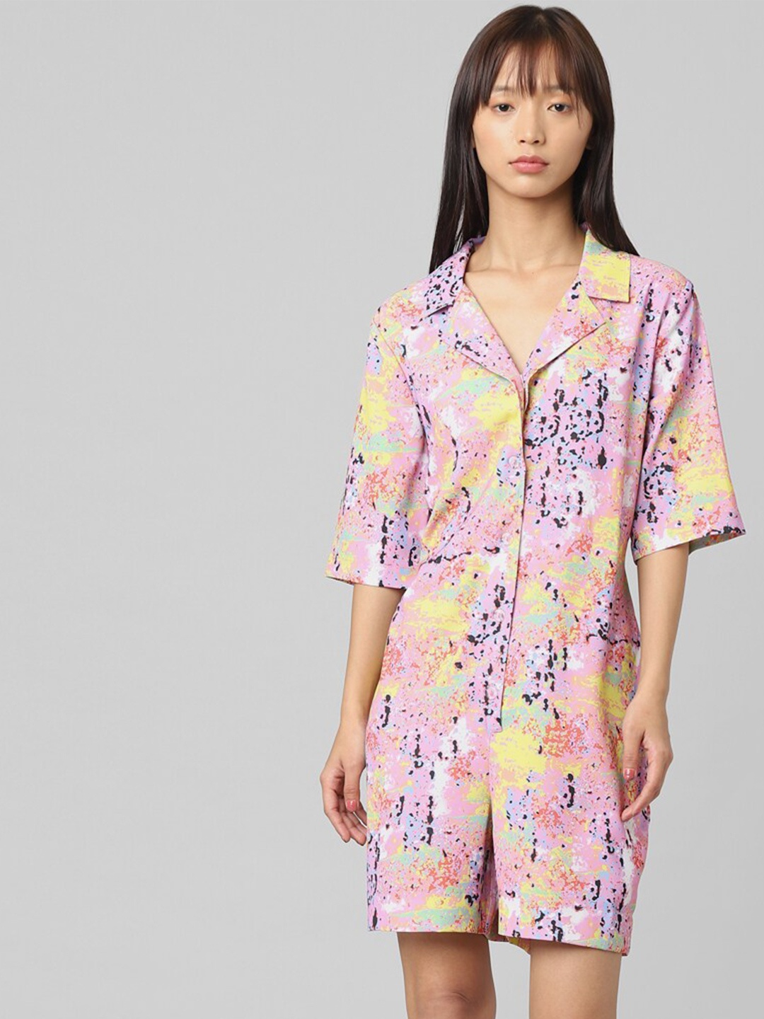 

ONLY Abstract Printed Jumpsuit, Pink