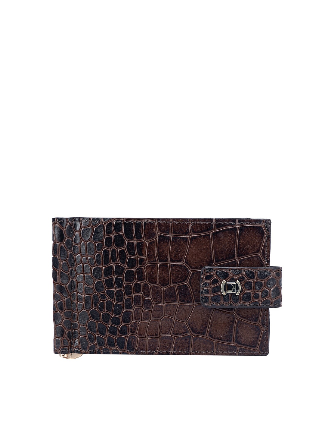 

Da Milano Men Textured Leather Two Fold Wallet, Brown