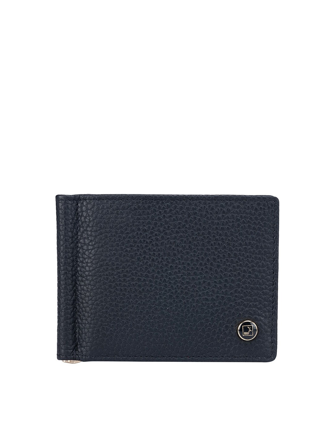 

Da Milano Men Textured Leather Two Fold Wallet, Black