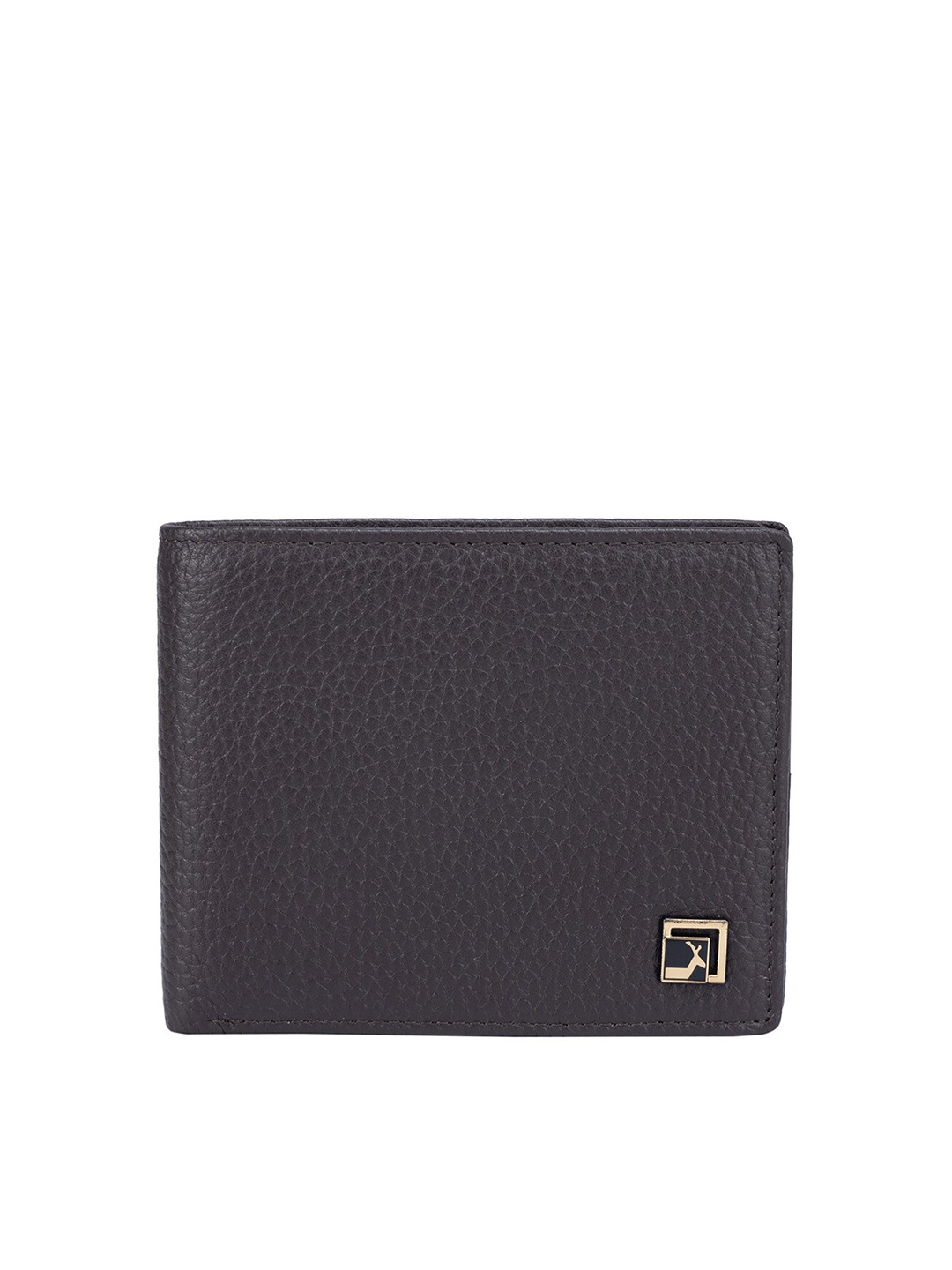 

Da Milano Men Textured Leather Two Fold Wallet, Brown