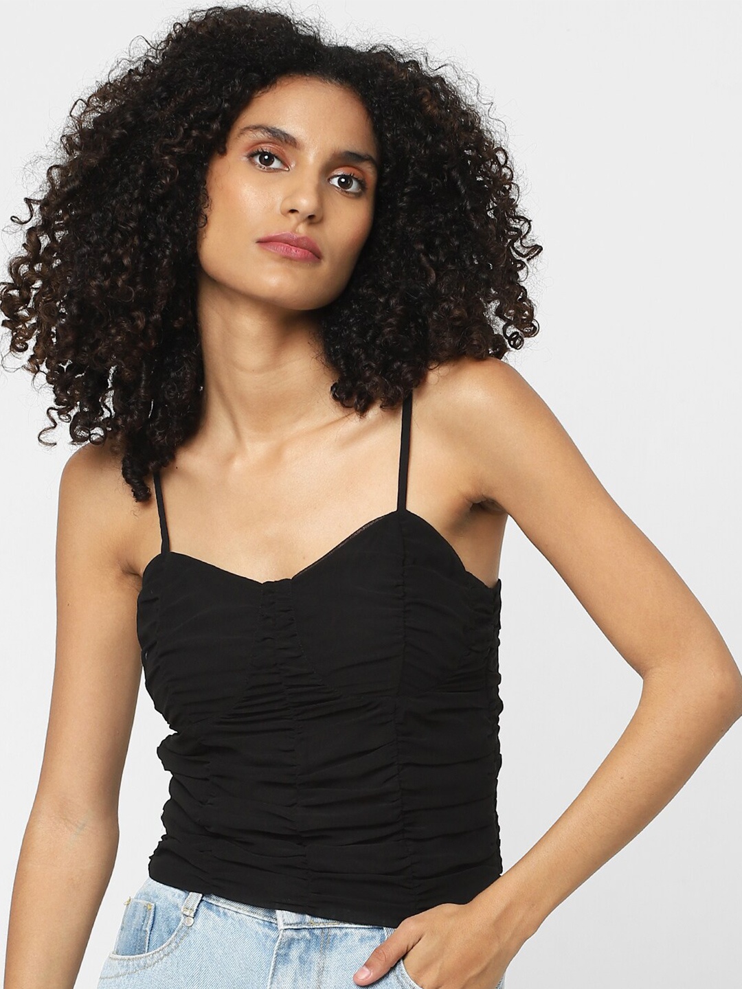 

ONLY Fitted Crop Top, Black