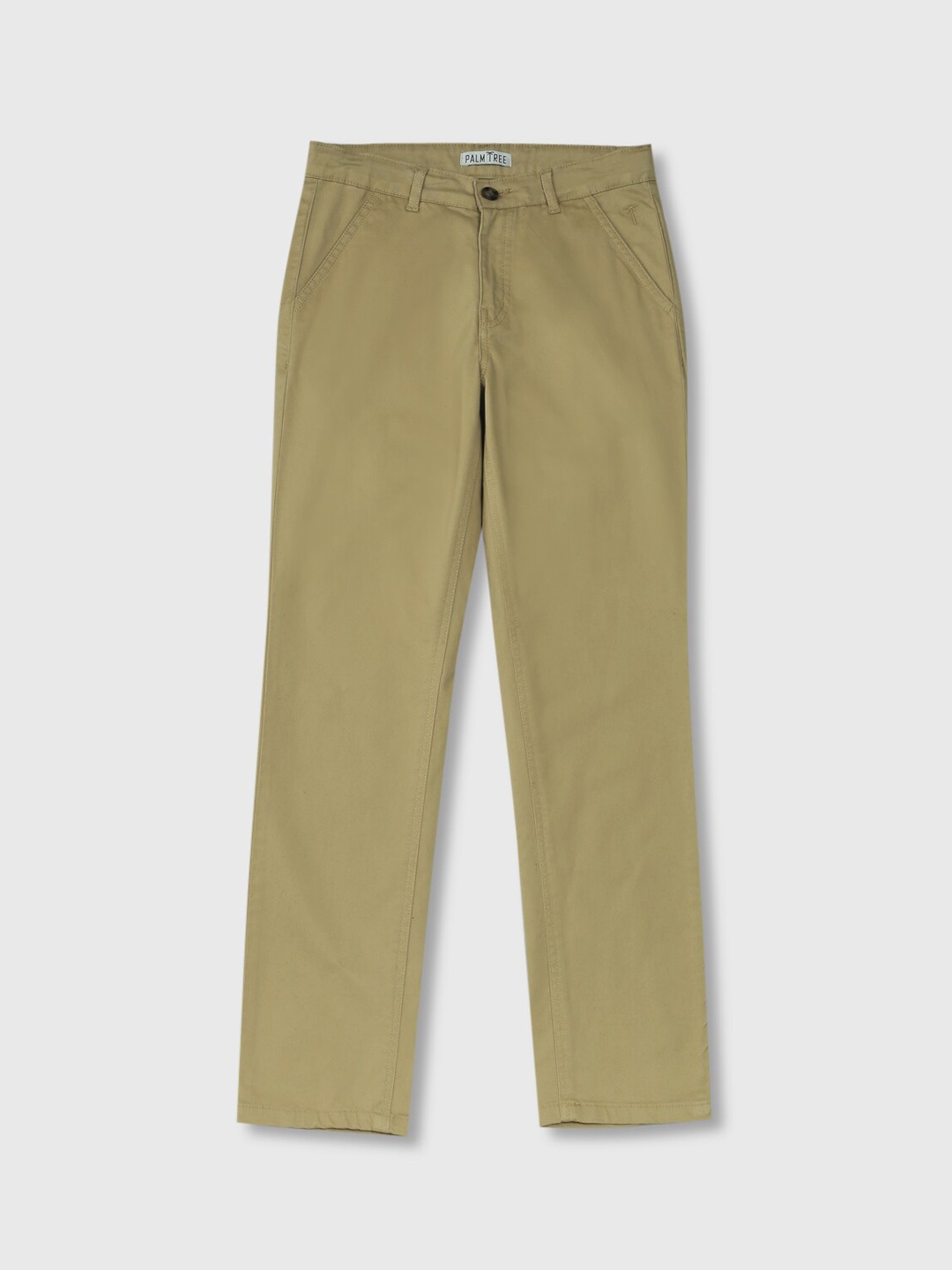 

Palm Tree Boys Mid Rise Cotton Trousers, Khaki