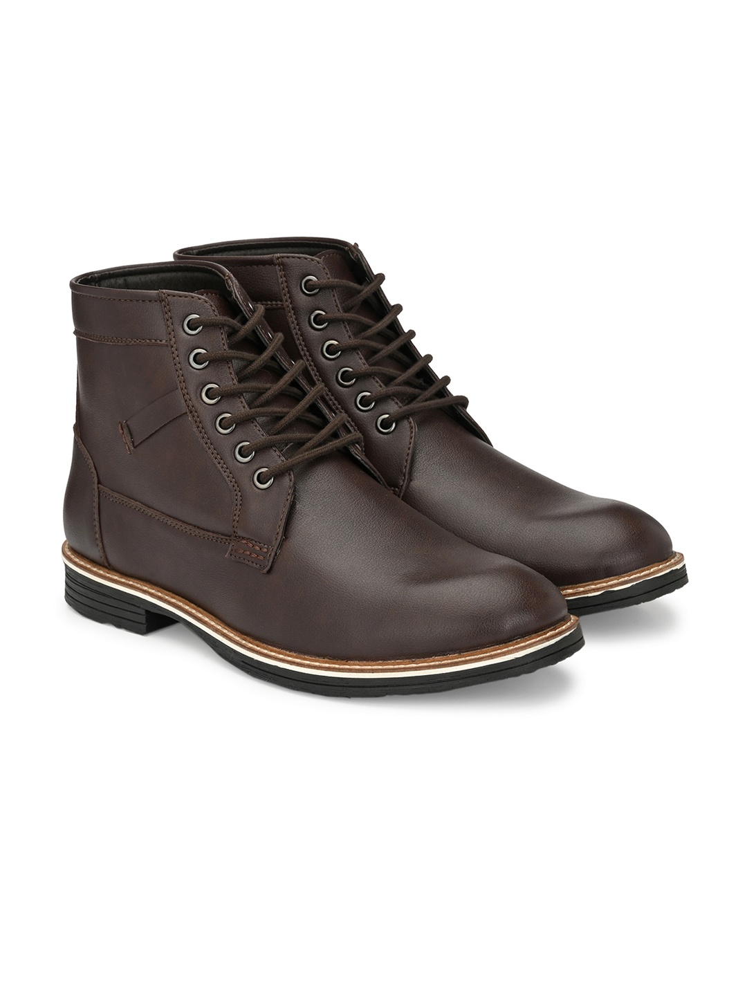 

SHENCES Men Mid-Top Regular Boots, Brown