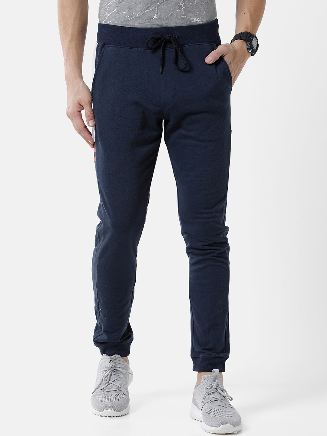 

WROGN Men Printed Regular-Fit Jogger, Navy blue