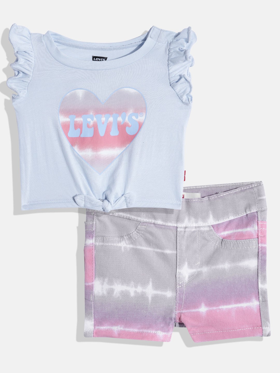 

Levis Girls Printed Top With Shorts, Blue