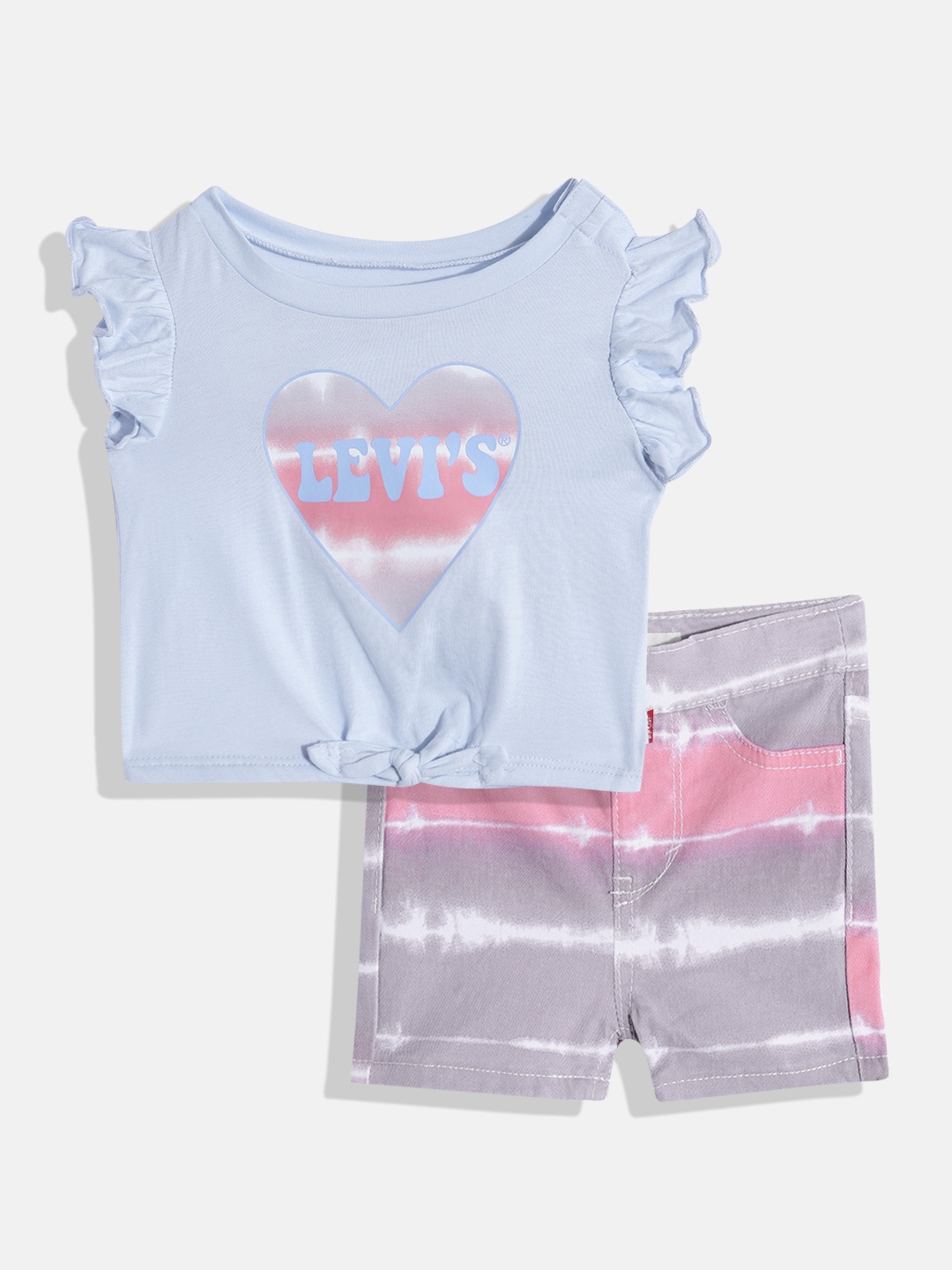 

Levis Girls Printed Top With Shorts, Blue