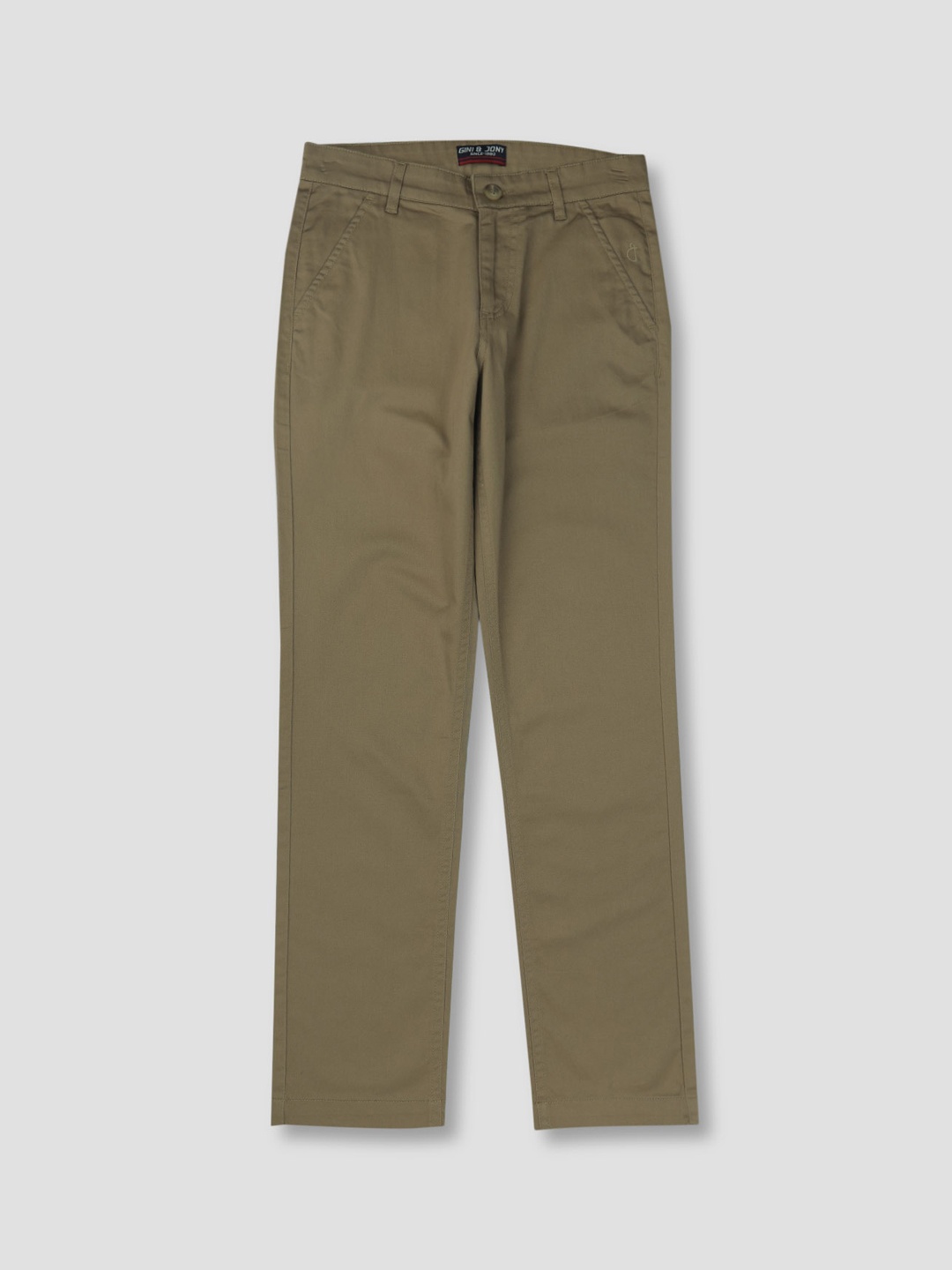 

Gini and Jony Boys Mid-Rise Regular Fit Cotton Chinos, Khaki