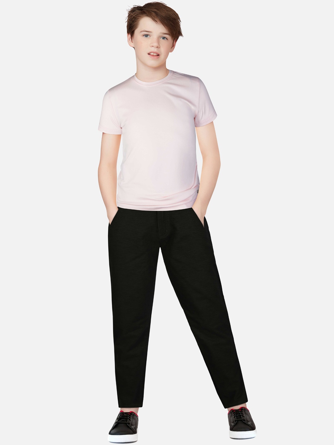 

Gini and Jony Boys Cotton Joggers Trousers, Black